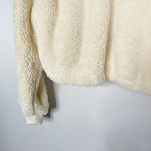 Apparis S/M Cream Teddy Sherling Sherpa Sweatshirt Crew Boxy Fit Lounge Cozy - Picture 3 of 8